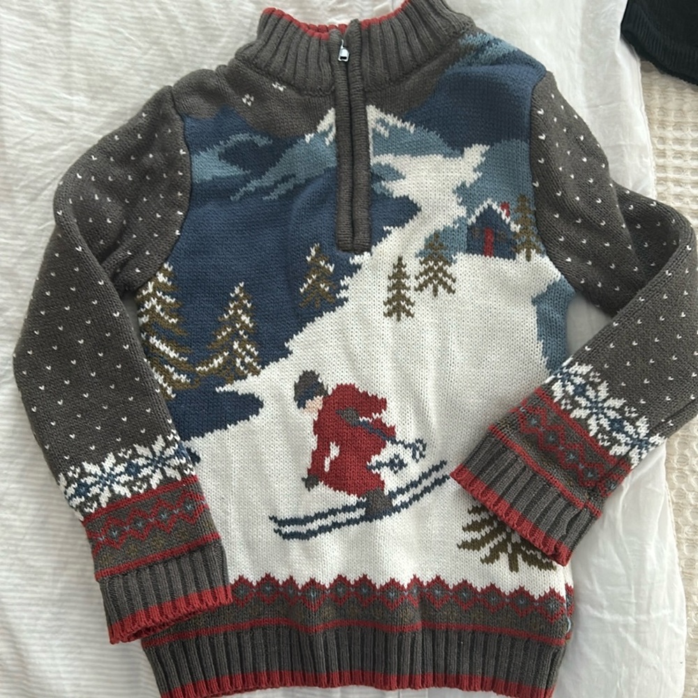 Toddler half zip ski sweater